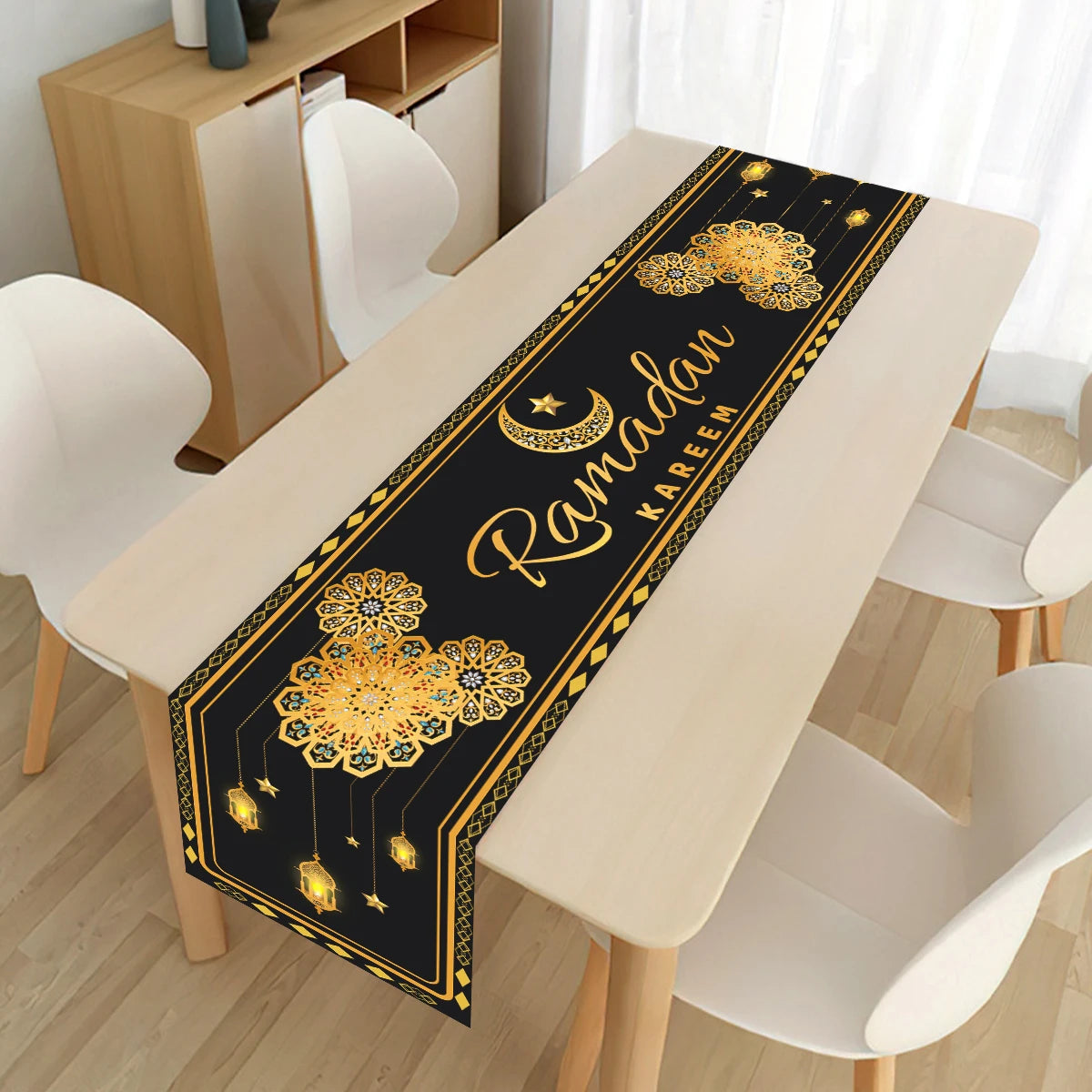 Chemin de Table pour Décoration du Ramadan en Polyester