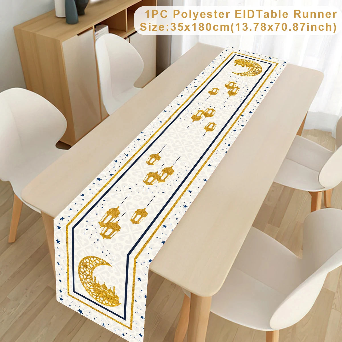 Chemin de Table pour Décoration du Ramadan en Polyester