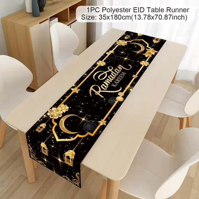 Chemin de Table pour Décoration du Ramadan en Polyester