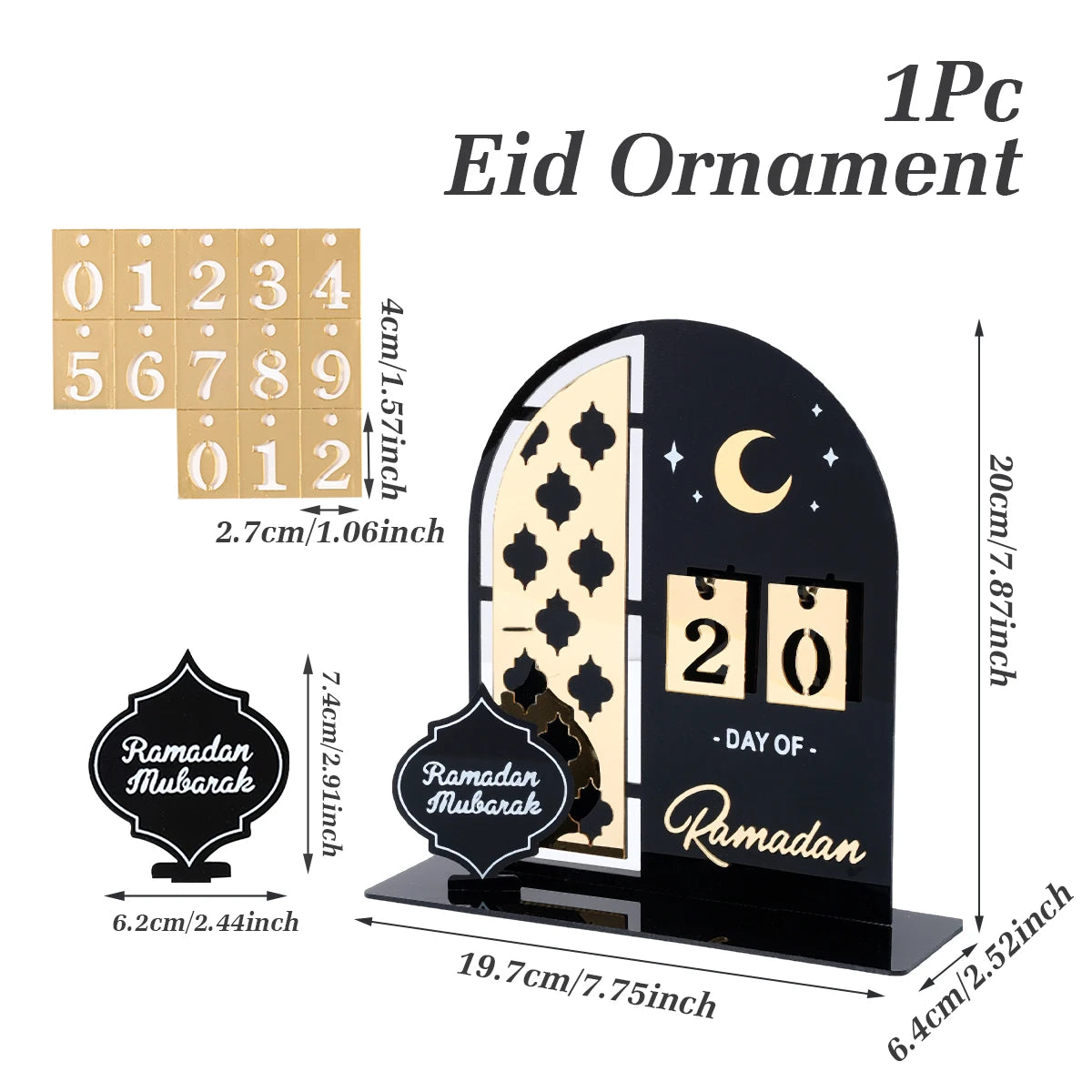 Ornement de calendrier de compte à rebours Ramadan Kareem