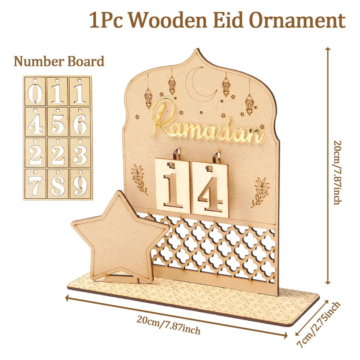 Ornement de calendrier de compte à rebours Ramadan Kareem