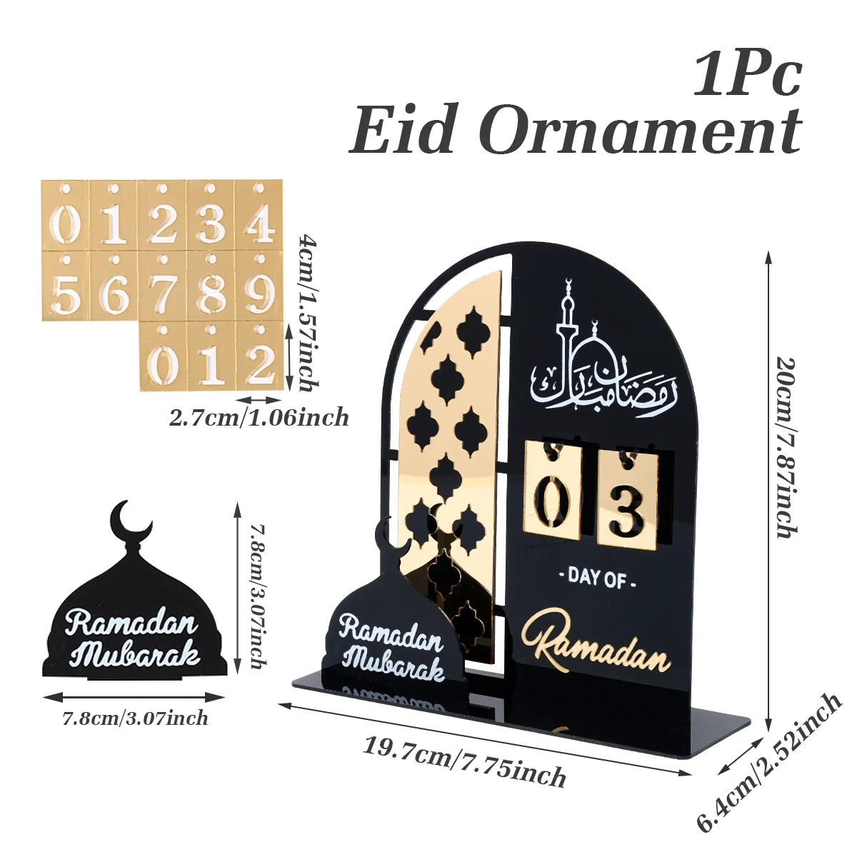 Ornement de calendrier de compte à rebours Ramadan Kareem