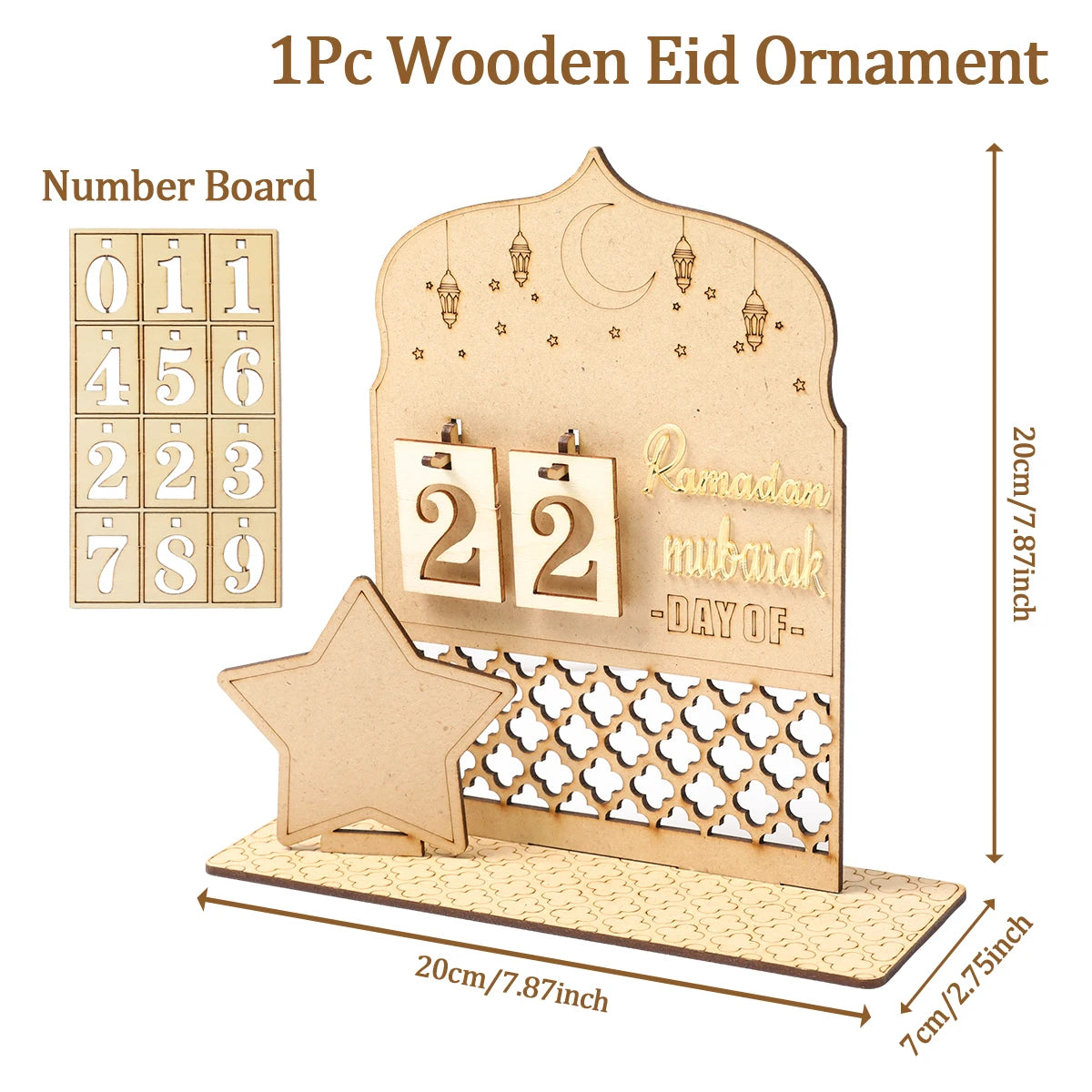 Ornement de calendrier de compte à rebours Ramadan Kareem